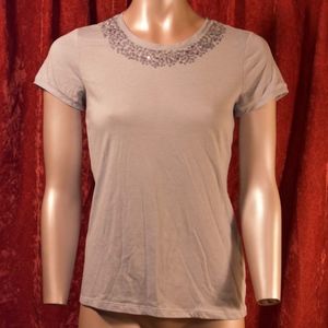 Banana Republic: Grey Top with Sequin Accents